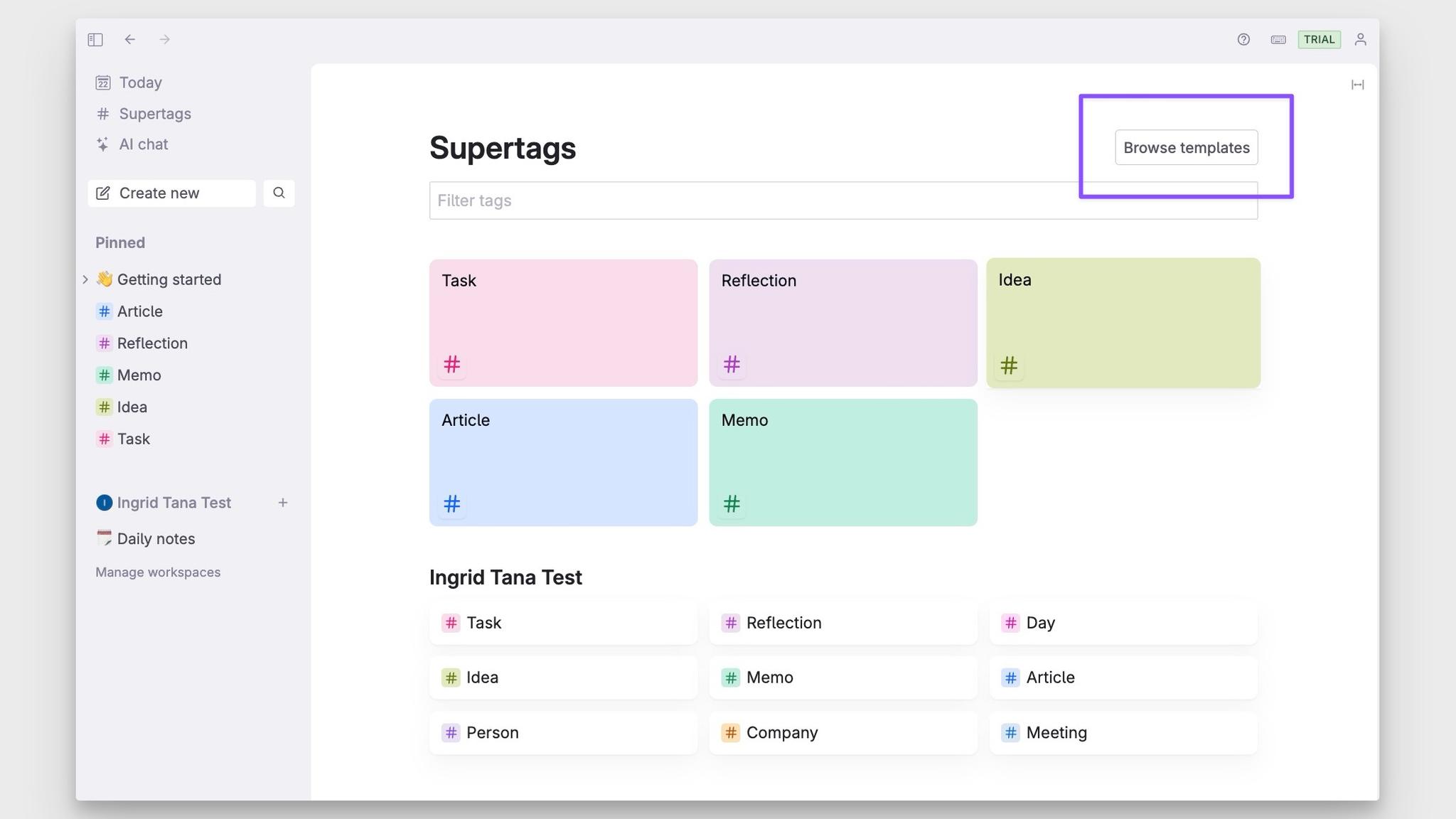 In-app template store