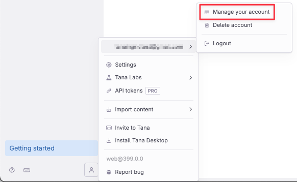 How to open Manage your account