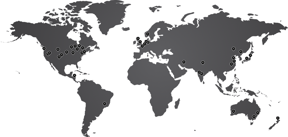 Amsterdam — Auckland — Austin — Bengaluru — Beijing — Berlin — Boston — Chicago — Cologne — Dallas — Delhi — Denver — Detroit — Dubai — Guangzhou — Hong Kong — Las Vegas — London — Los Angelas — Melbourne — Miami — Mumbai — Munich — Nagoya — Nashville — New York — Oslo — Paris — Riyadh — Rochester — San Francisco — São Paulo — Seoul — Shanghai — Singapore — Stuttgart — Sydney — Tokyo — Toronto