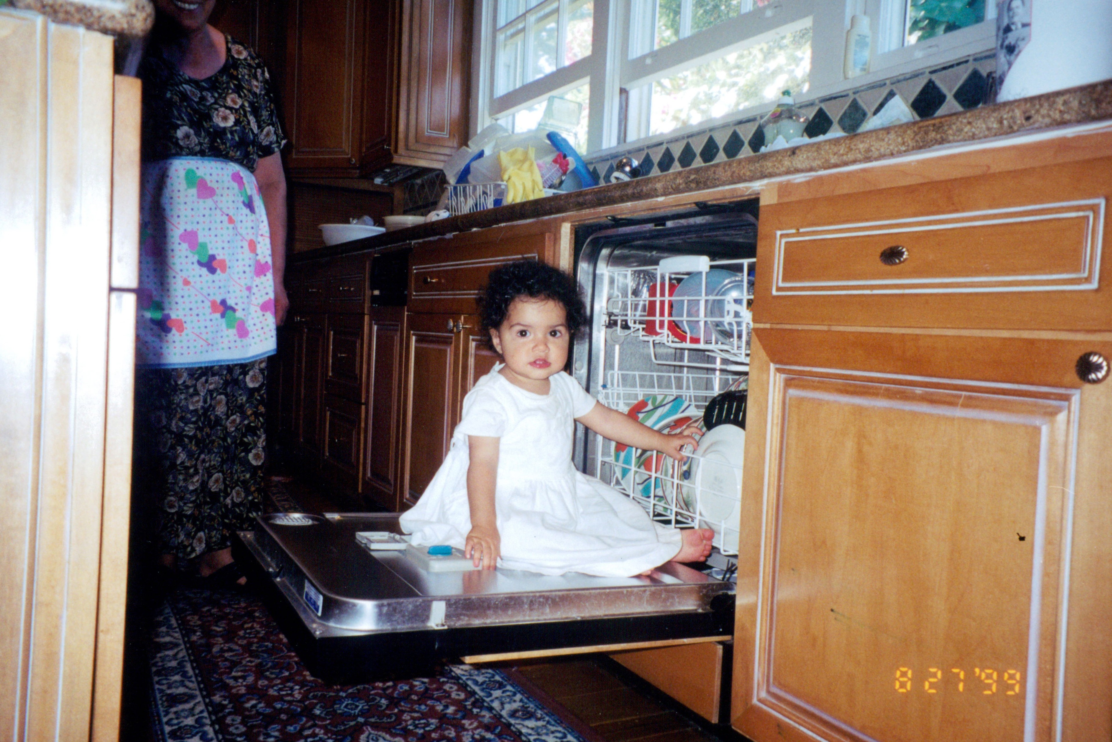 Sister doing dishes