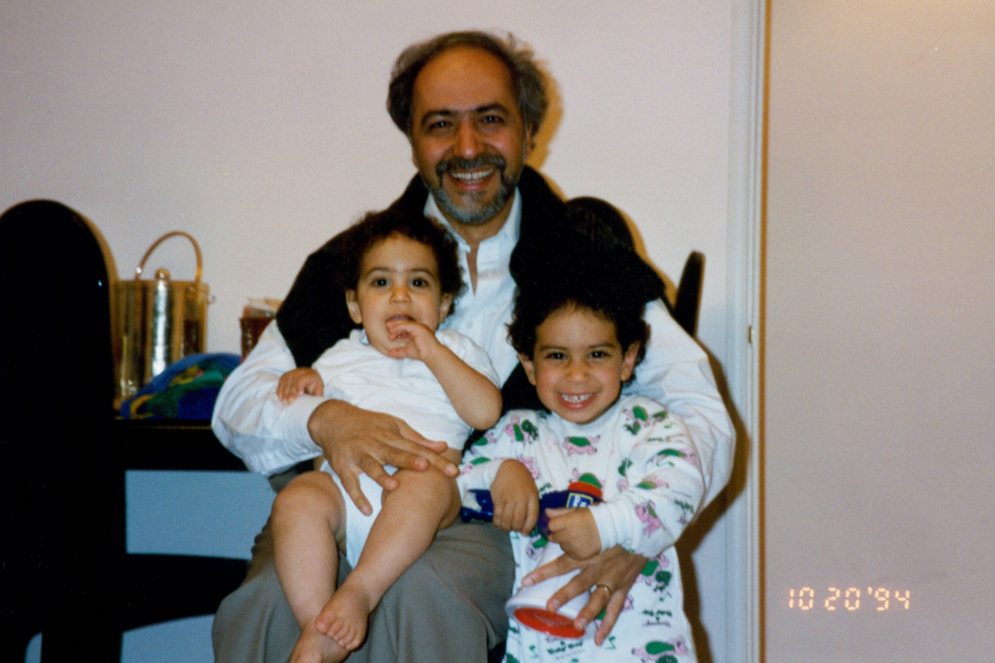 Home with dad and brother