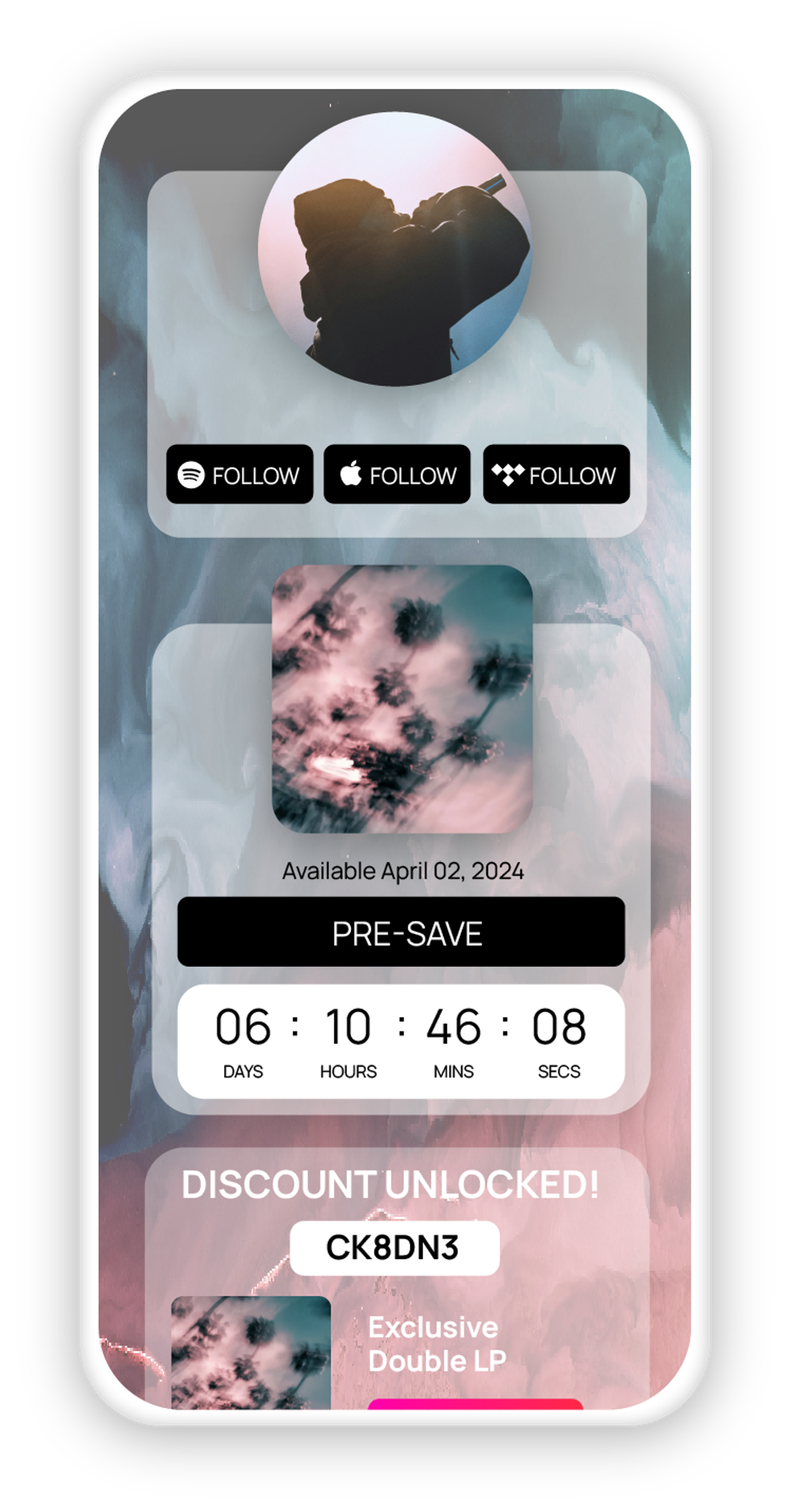 pre-save landing page links