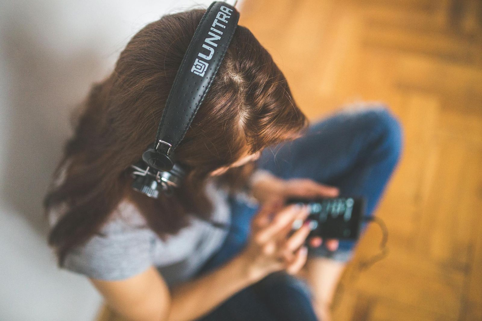 woman wearing headphones