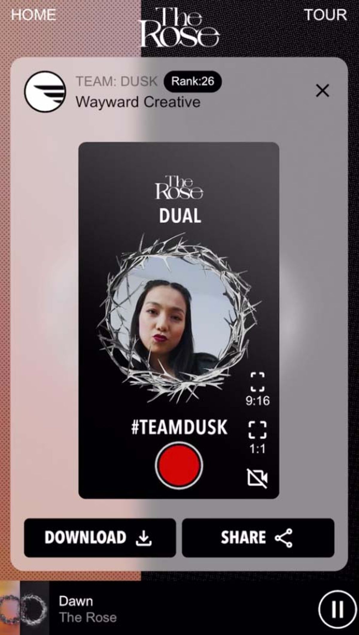 The Rose interactive pre-save experience