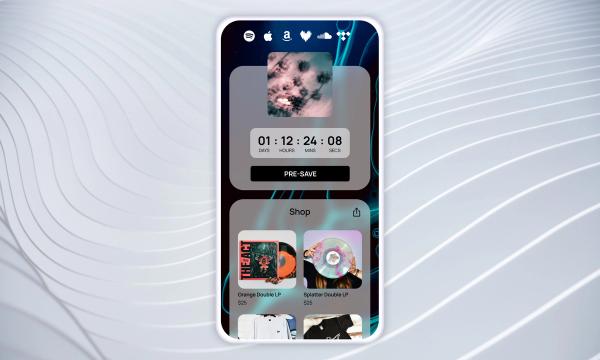 spotify pre-save countdown page on mobile device