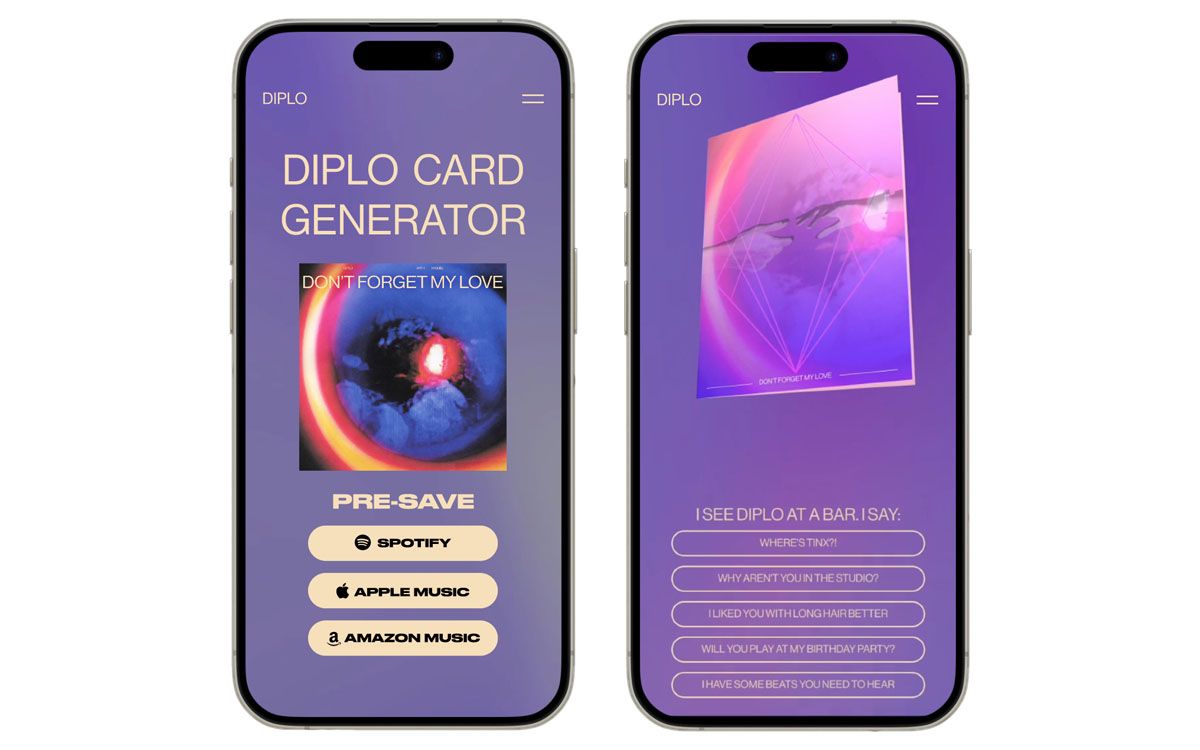 valentines pre-save campaign for Diplo