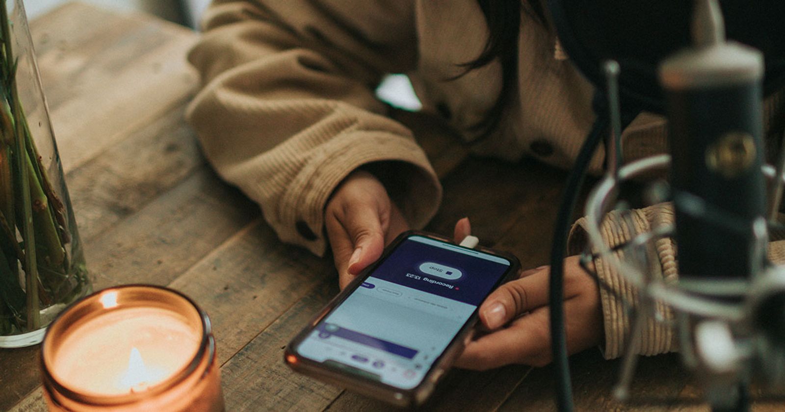 phone with podcast for engagement