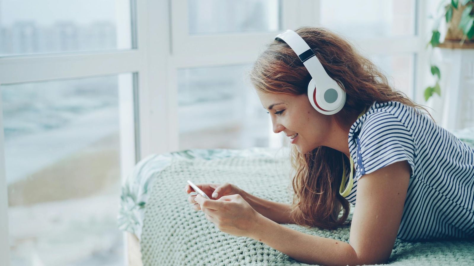 woman listening to music