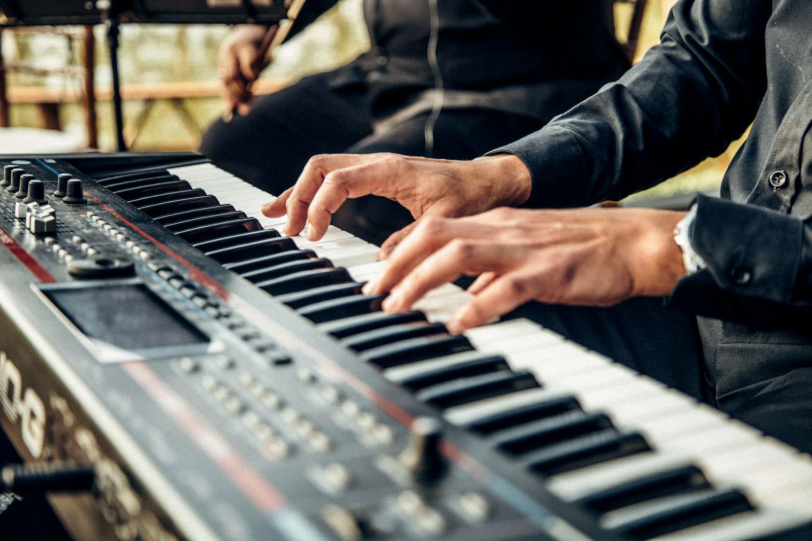 person playing piano