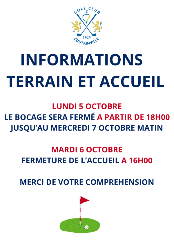 INFORMATION TERRAIN ET ACCUEIL