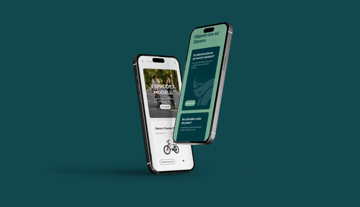 Mockup mobilu s návrhem webu