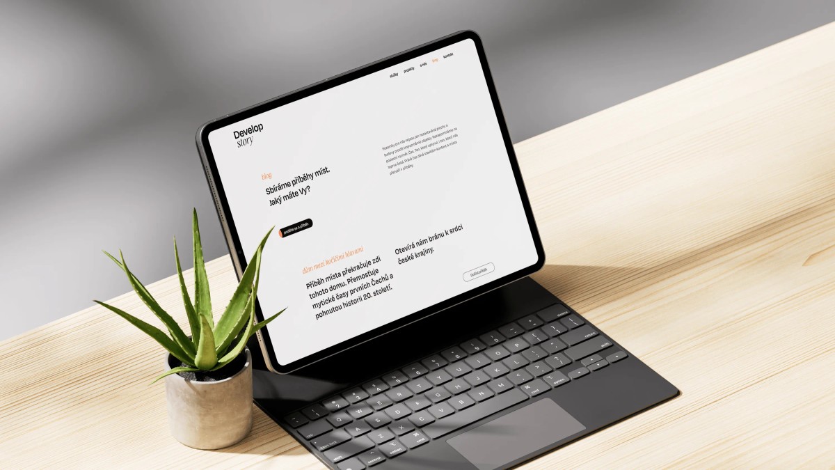 Náhled webu na notebooku