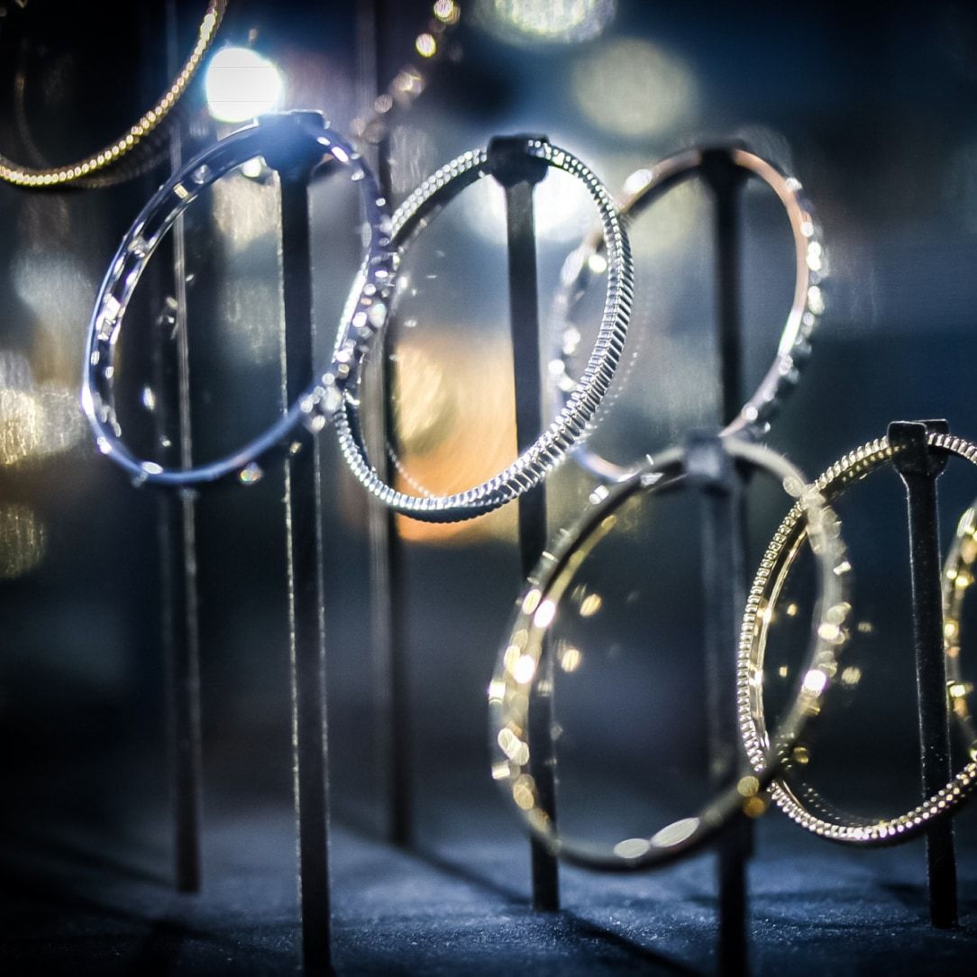 Jewellery display of bangles