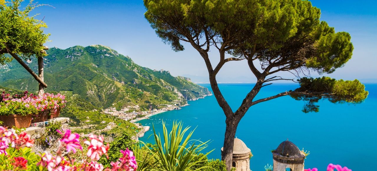 Scenic View of the Famous Amalfi Coast in Salerno, Italy
