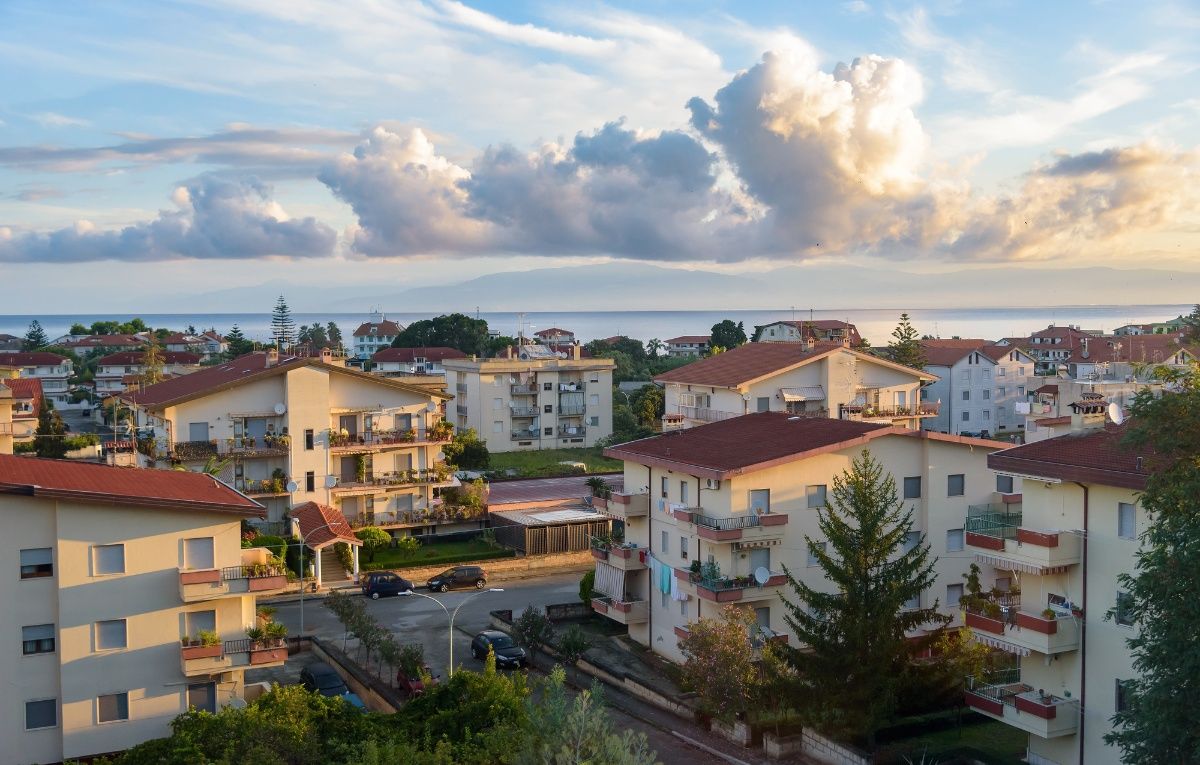 Residential buildings in Vibo Marina town in Calabria