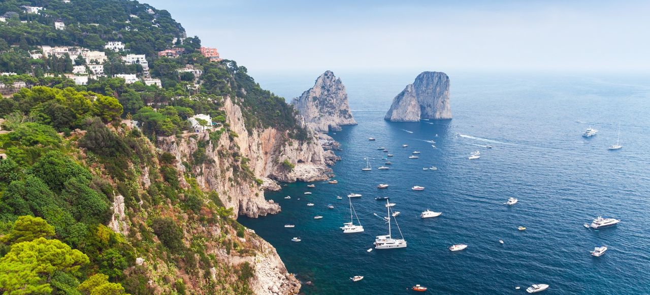 Capri island, Italy. Mediterranean Sea coast