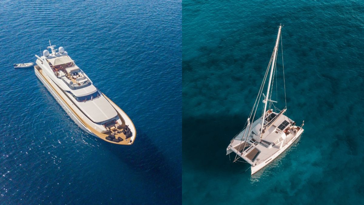 Catamaran & Motor, side by side