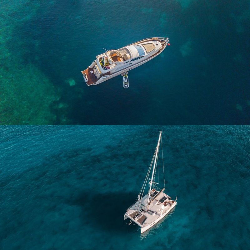 Catamaran & Motor, side by side
