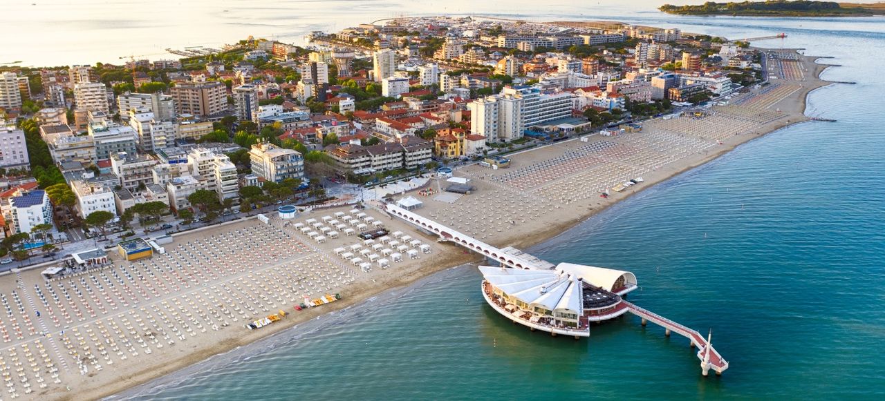 Lignano Sabbiadoro beach in Italy