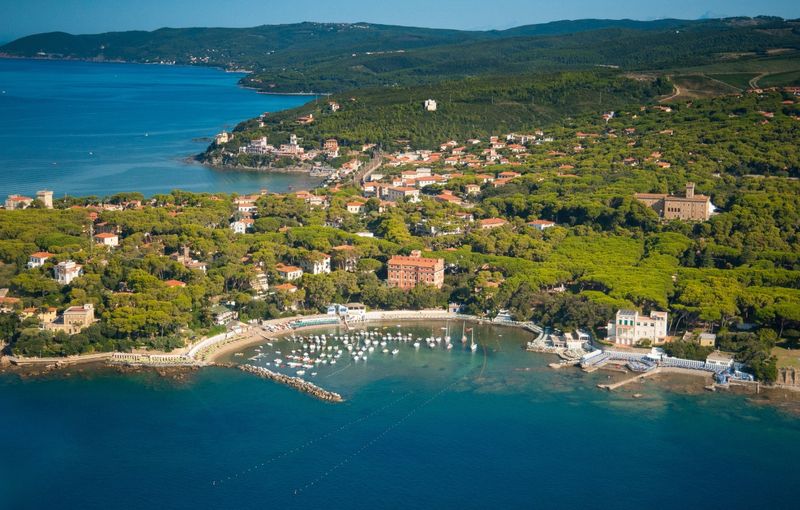 Aerial view of Etruscan Coast, Italy, Tuscany, Castiglioncello