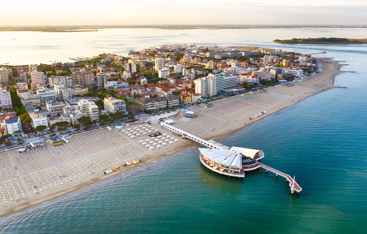 Lignano Sabbiadoro beach in Italy