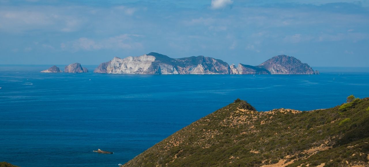 Panoramic view of Palmarola island