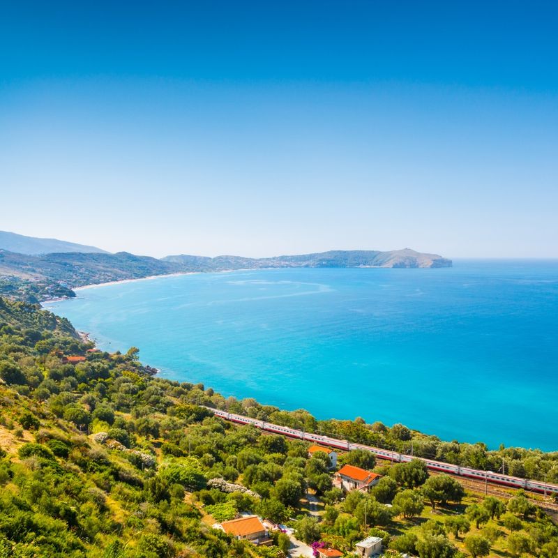 Panoramic View of Beautiful Coastal Landscape at the Cilentan Coast