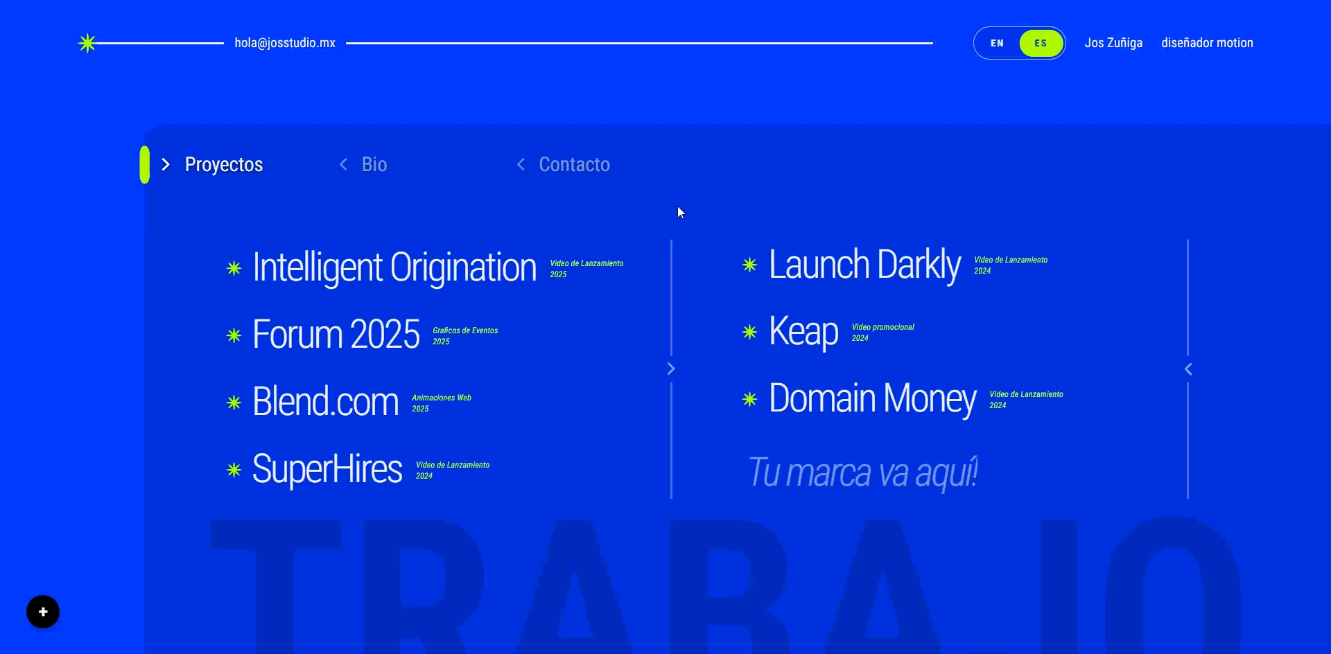 Interfaz de un proyecto