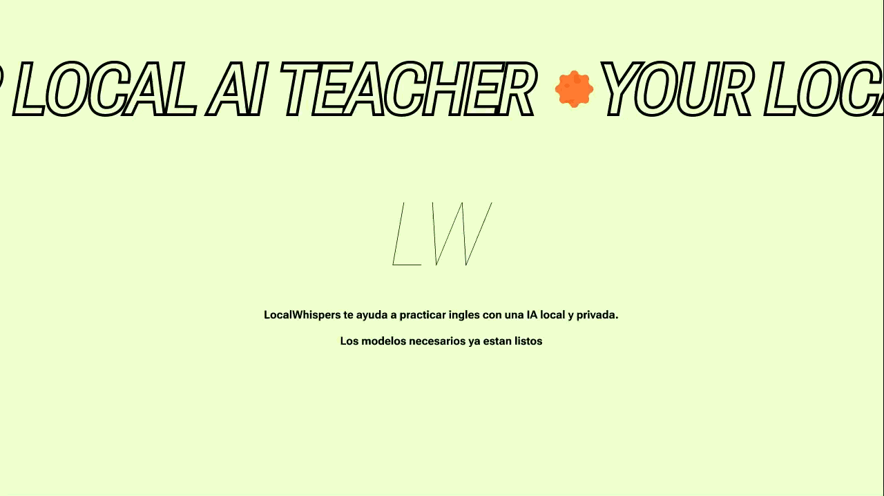 Interfaz de carga de LocalWhisper