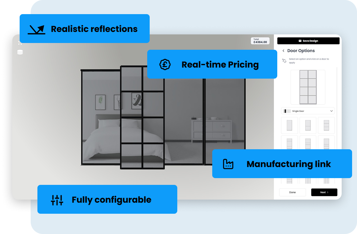 onfigr 3D Sliding Wardrobe Configurator