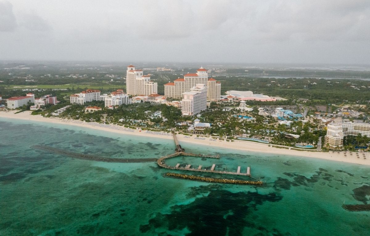 Aerial View of City Buildings Near Body of Water