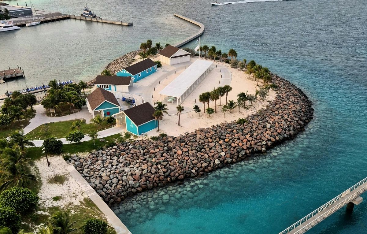 Scenic Aerial View of Bimini Island's Coastline