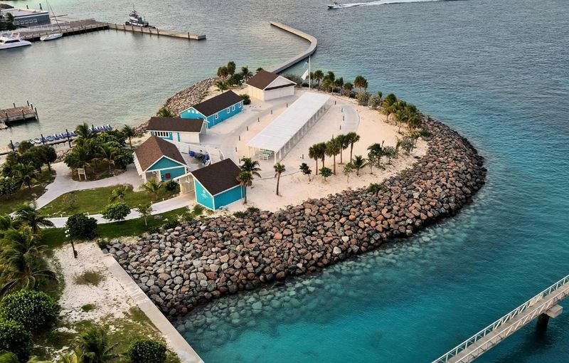 Scenic Aerial View of Bimini Island's Coastline