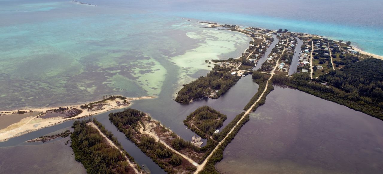 An aerial view of Nixon's Harbour in South Bimini, Bahamas