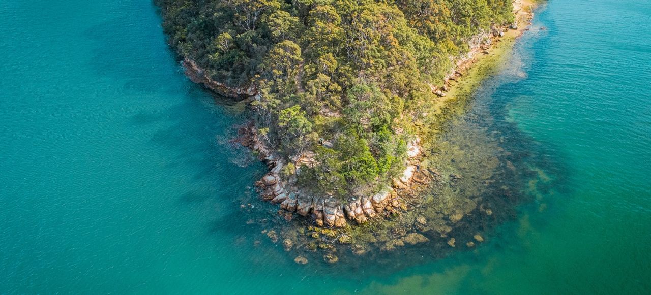 Stylized Drone Shot of Berry Island Reserve