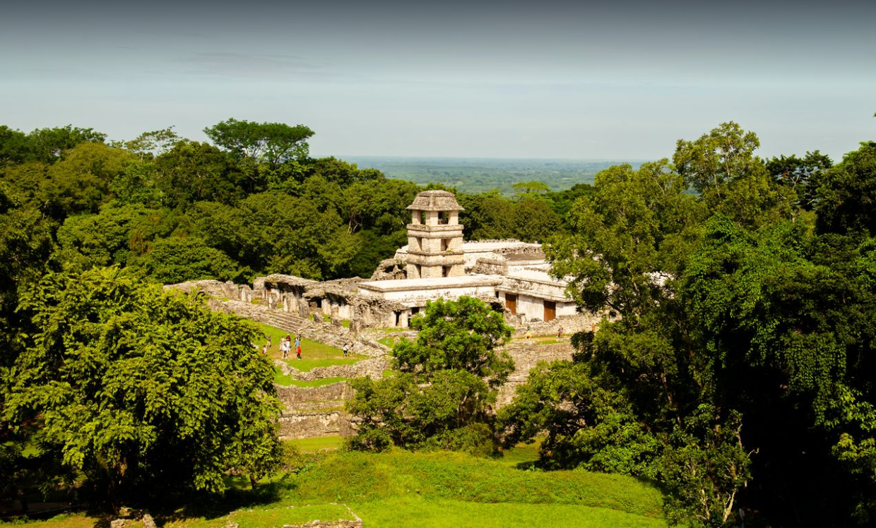 The archaeological site of Palenque, Chiapas.