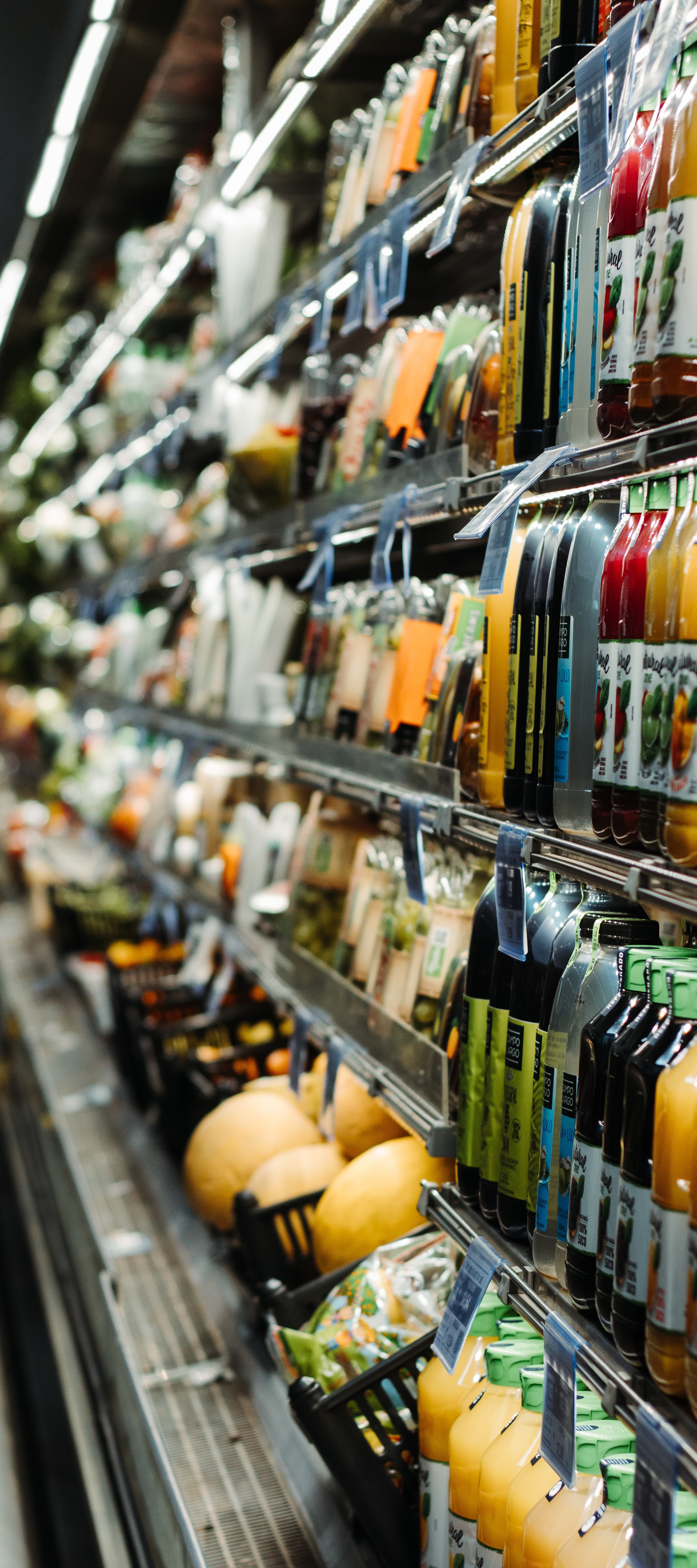 Food aisle at grocery store