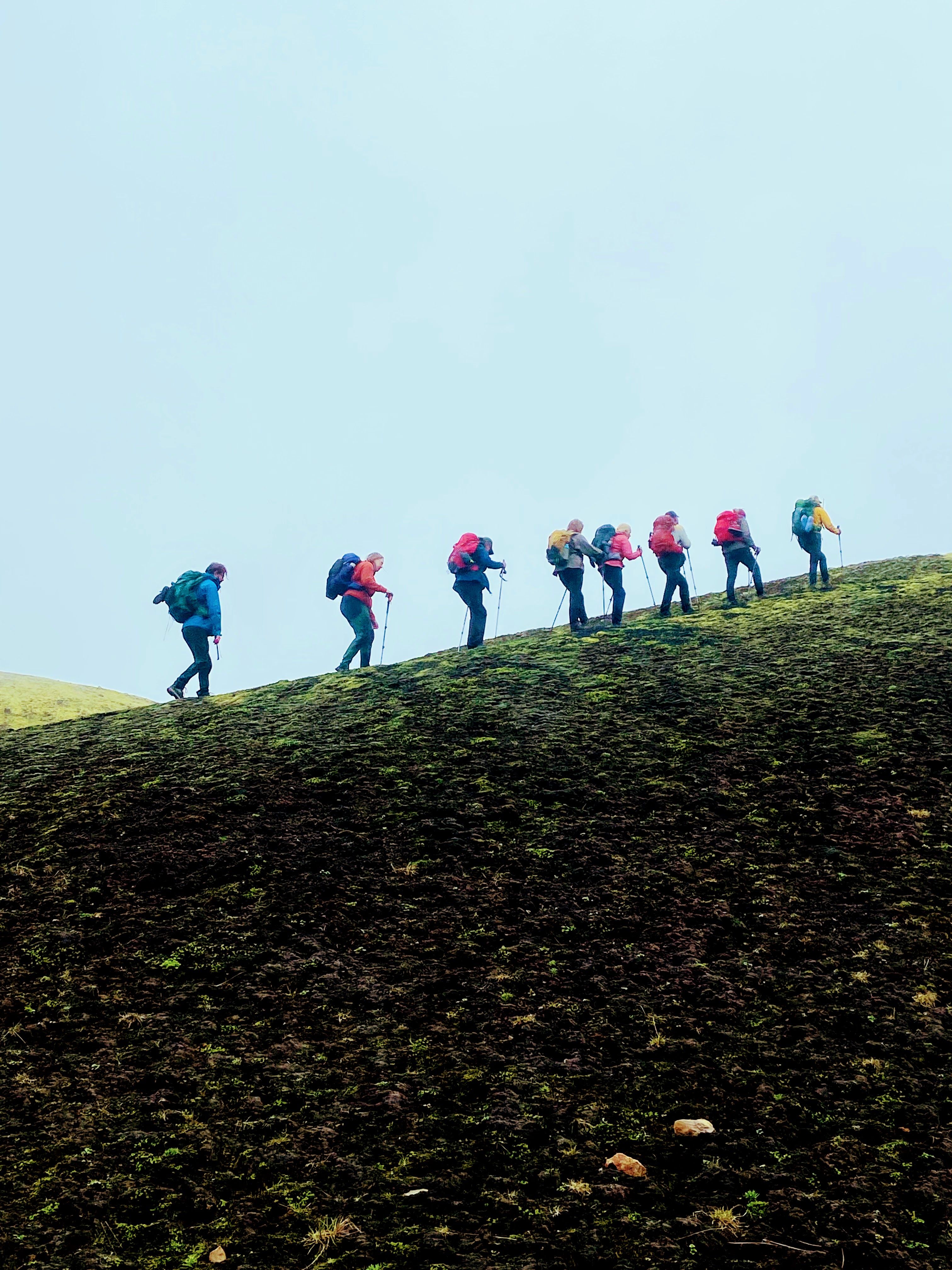 Hikers on a hill