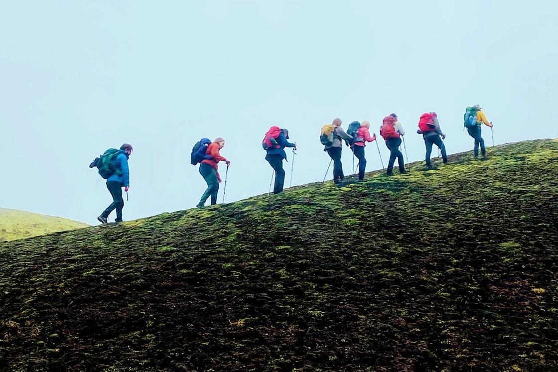 Hikers on a hill