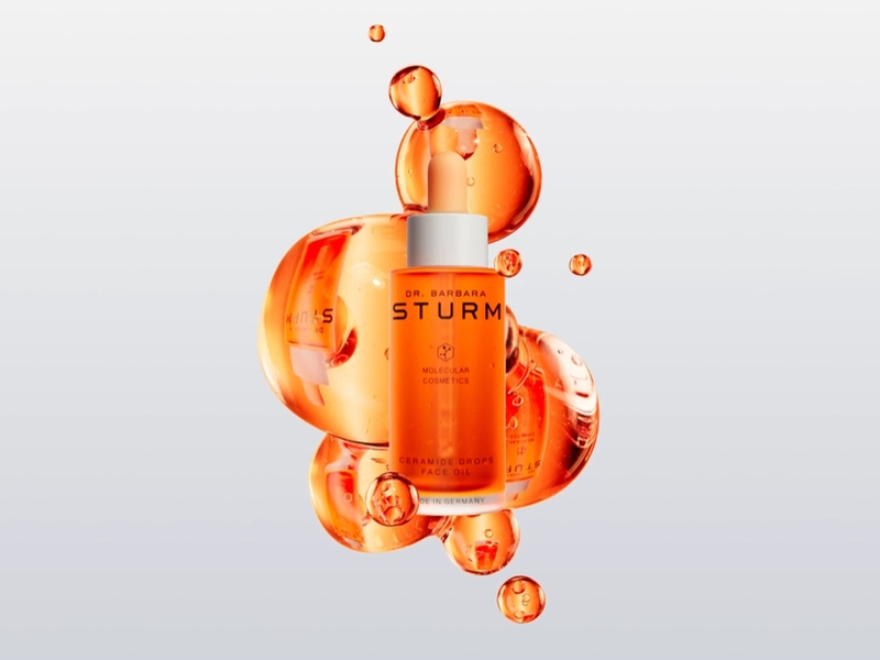Photorealistic 3D cosmetic rendering showcasing liquid foundation texture mapping and cinematic studio lighting.