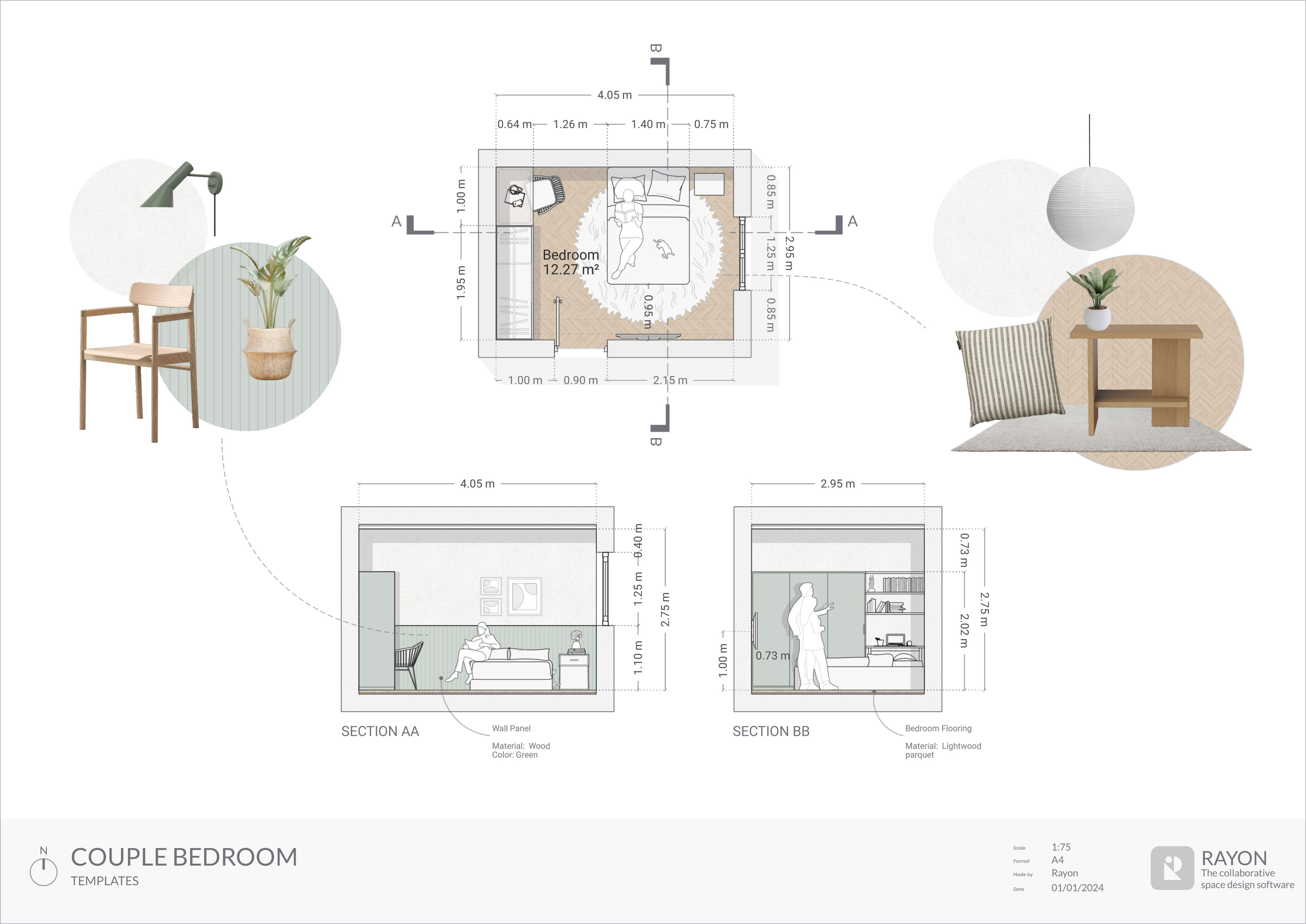 Bedroom layouts: 5 professional templates | rayon