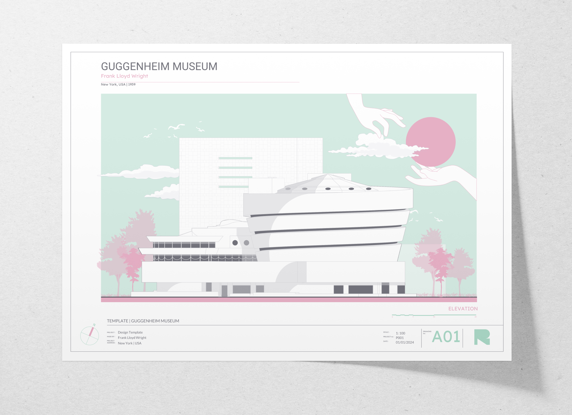 Guggenheim Museum floor plan template