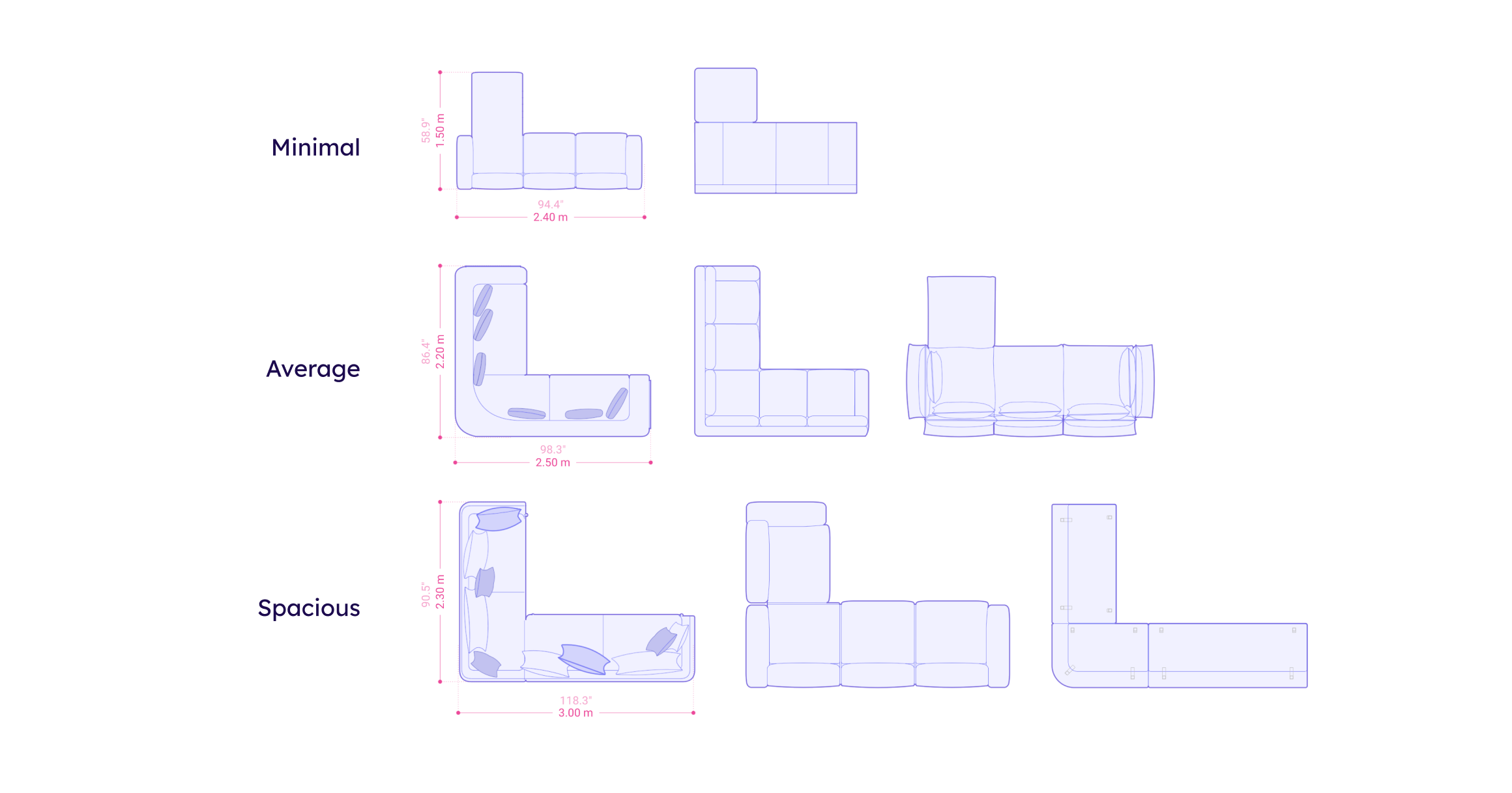 L Shaped Sofa Dimensions