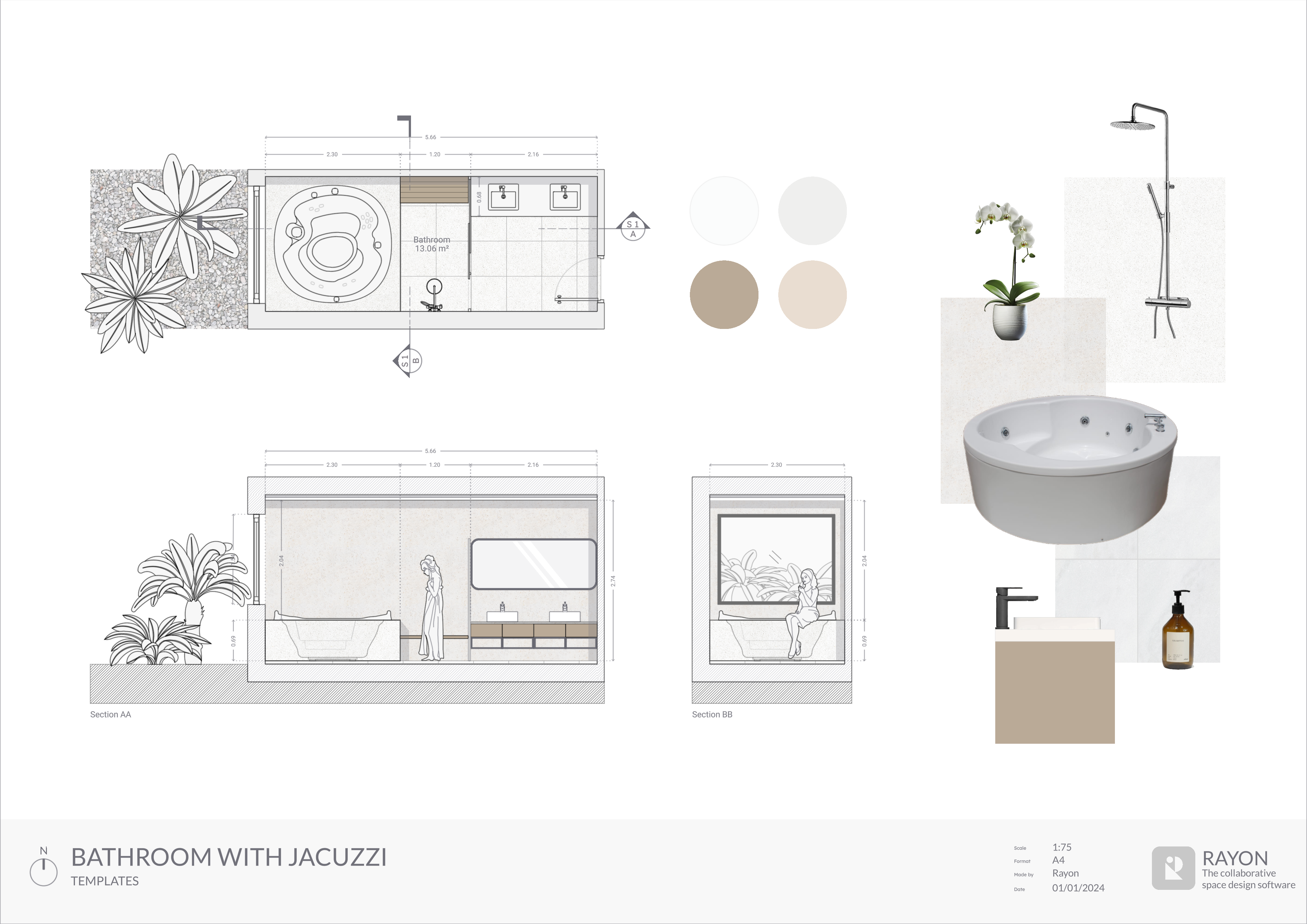 Bathroom with jacuzzi template