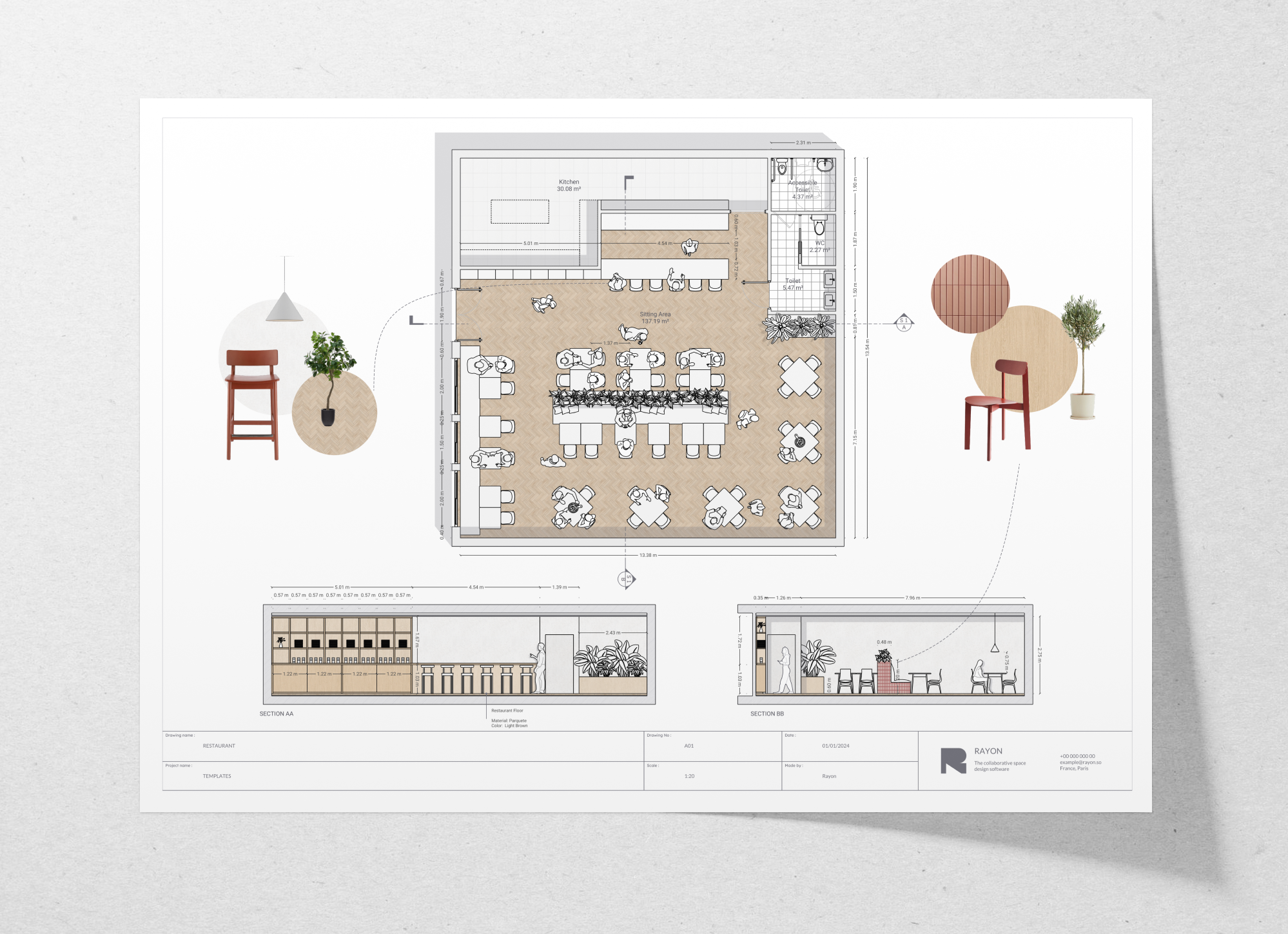 Restaurant floor plan template