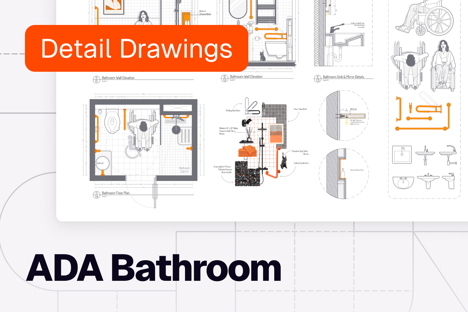 Template Millwork -Wheelchair ADA Bathroom Details