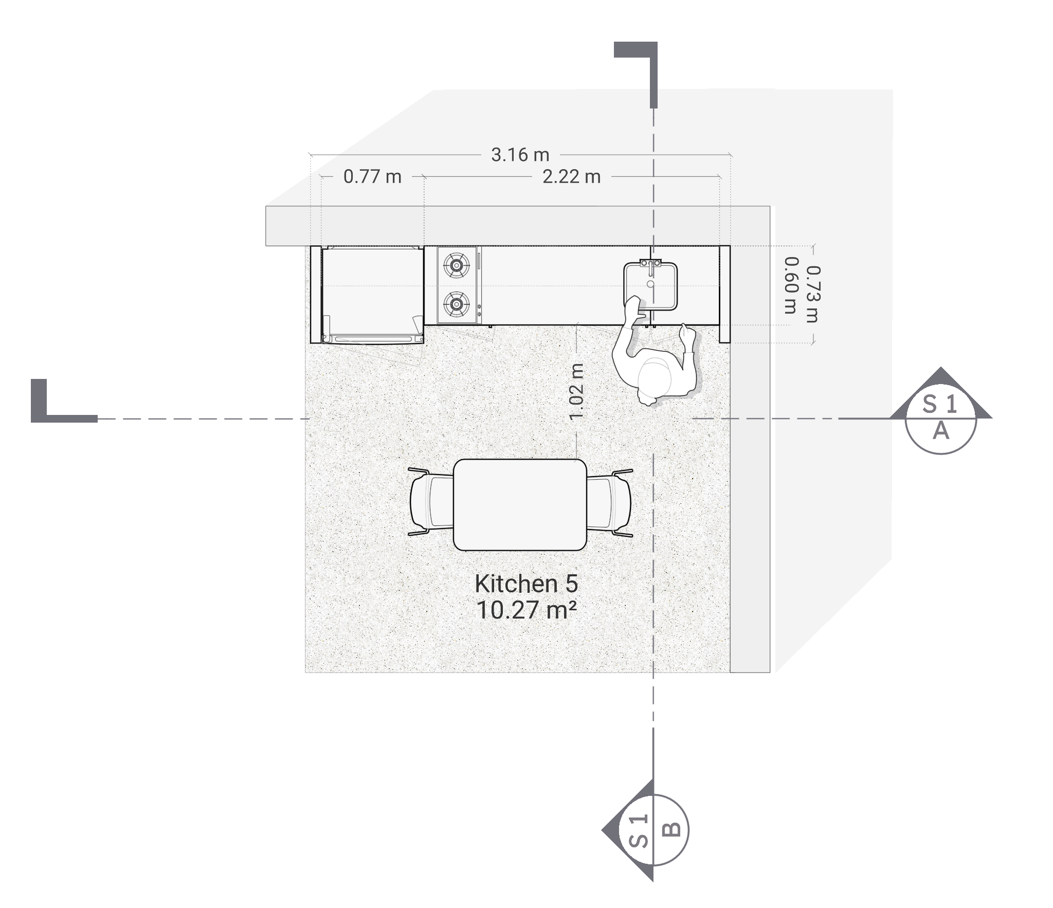 Single-Row Kitchen Layout