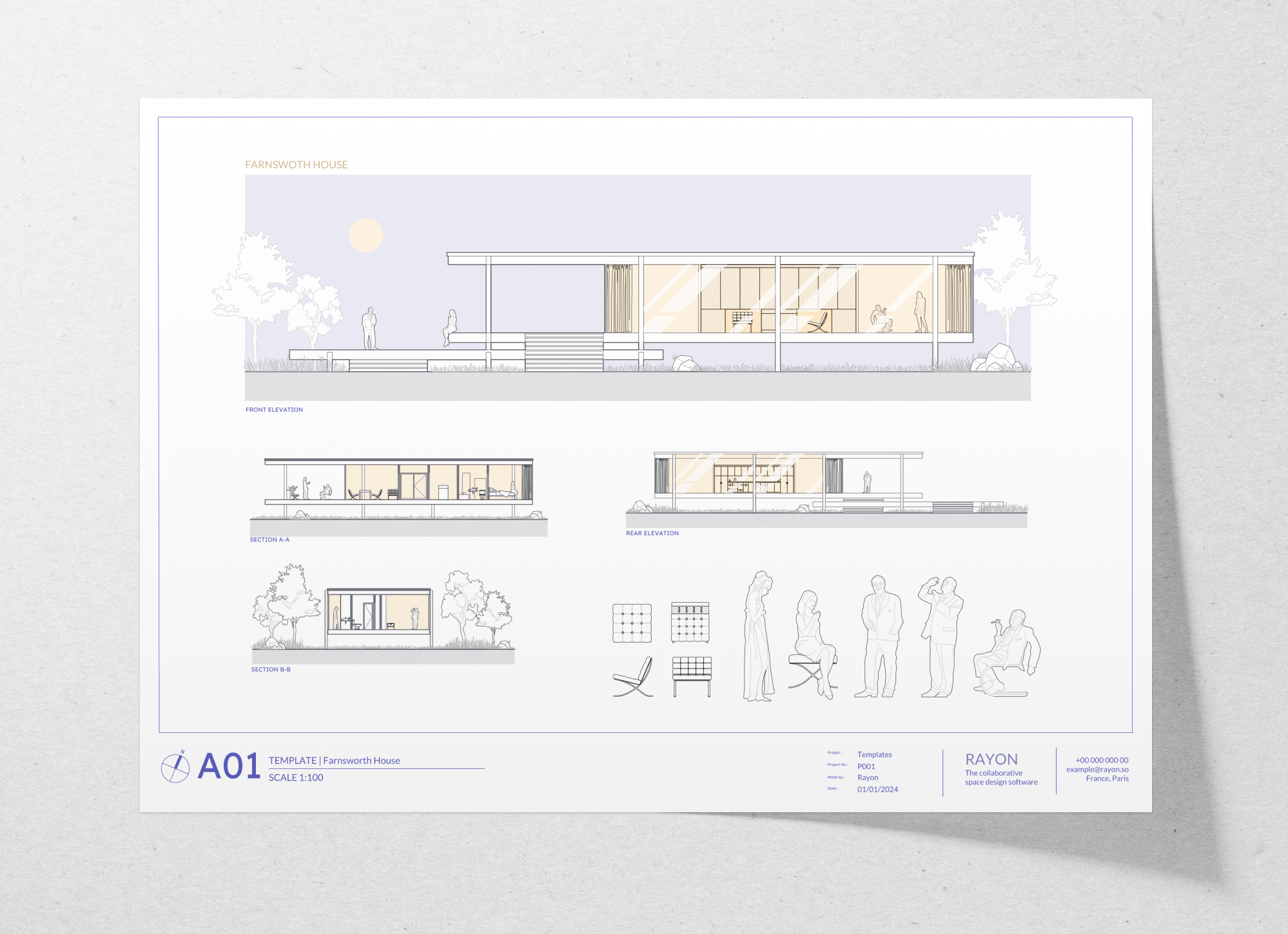 Farnsworth House plan