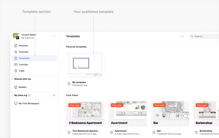 Rayon templates section