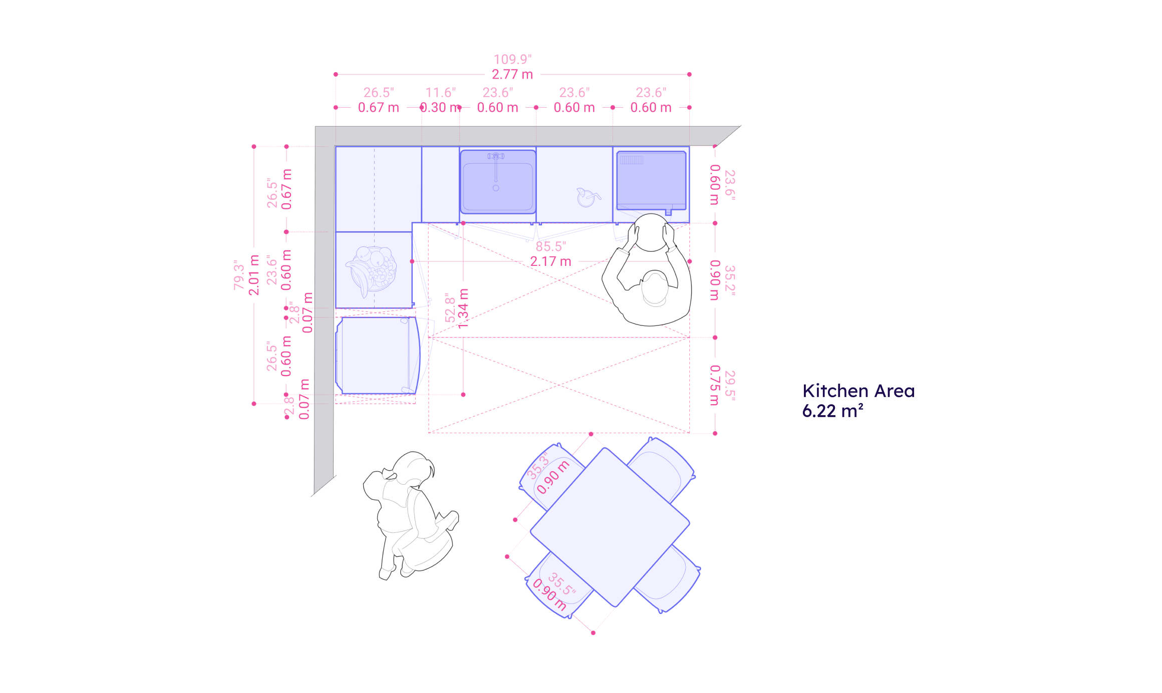 L-Shaped Kitchenette